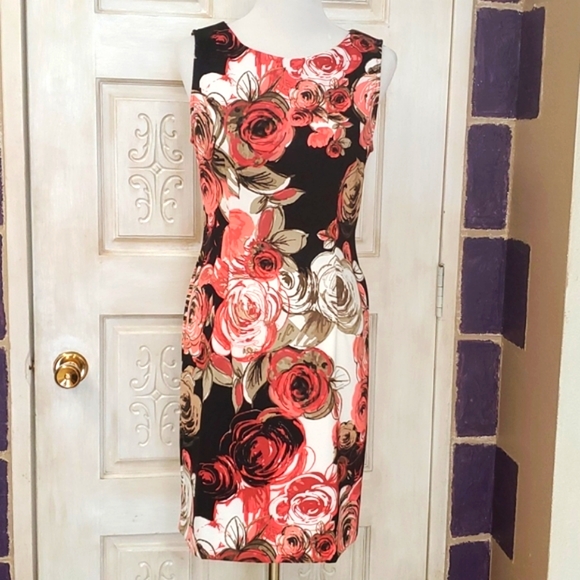 Rose print sleeveless dress - Picture 1 of 4